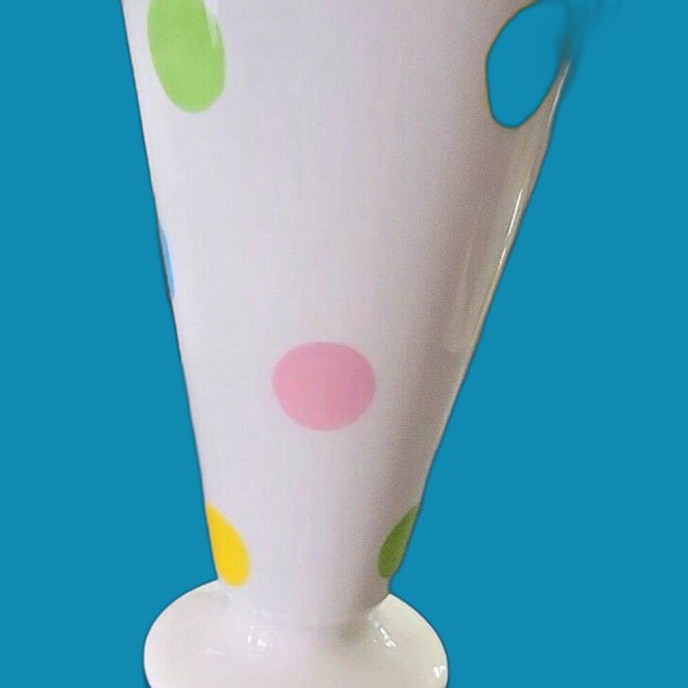 Century Ceramic Polka Dot Ceramic Ice Cream Cone Cup/Vase